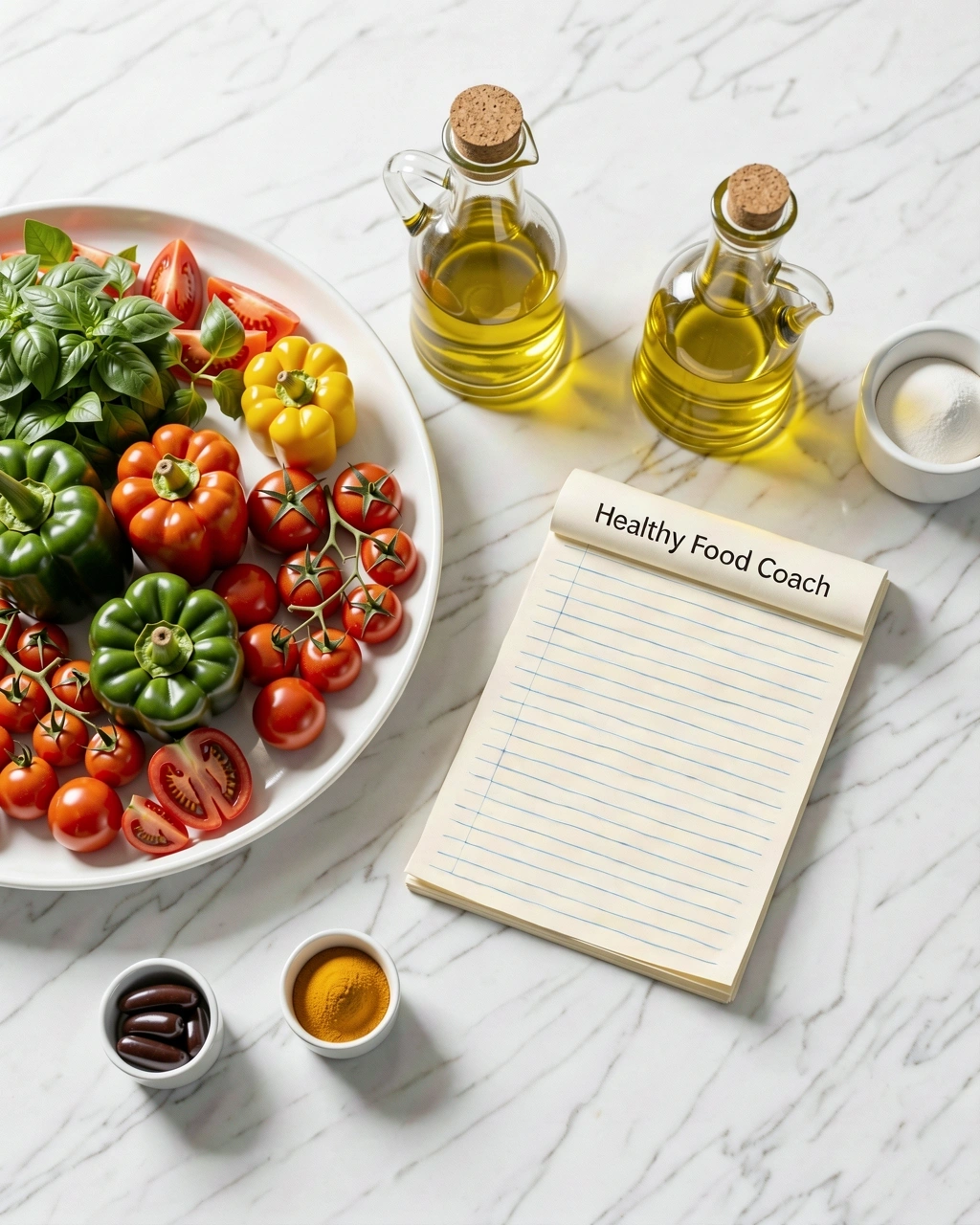 Ingredientes frescos y naturales en una cocina moderna